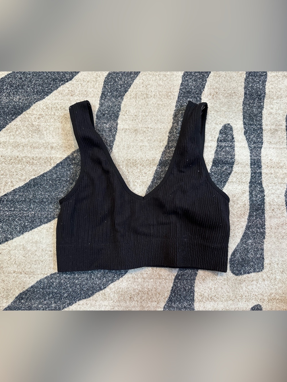 Aerie Black Ribbed Bra